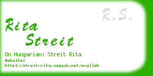 rita streit business card